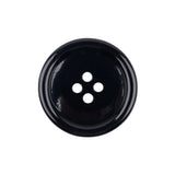 Black Shallow Plate 4-Hole Plastic Suit Button - 38L/24mm