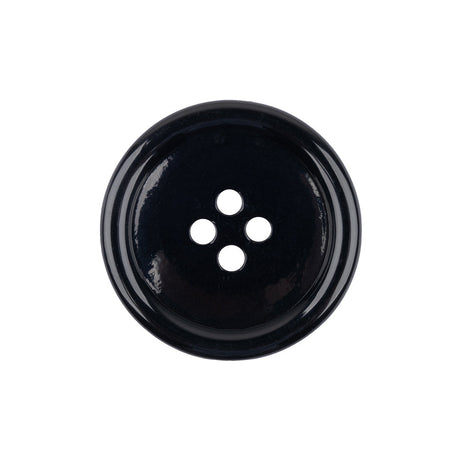 Black Shallow Plate 4-Hole Plastic Suit Button - 38L/24mm