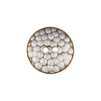 Italian Silver Brass Geometric 2-Hole Metal Saucer Button - 32L/20mm