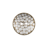 Italian Silver Brass Geometric 2-Hole Metal Saucer Button - 32L/20mm