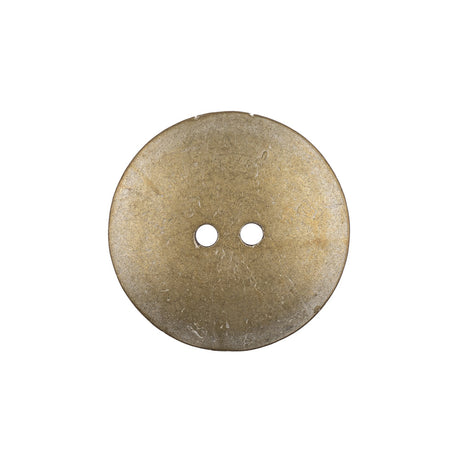 Italian Silver Brass Geometric 2-Hole Metal Saucer Button - 36L/23mm