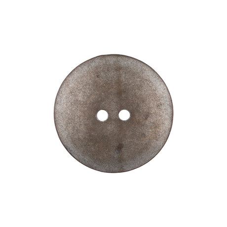 Italian Silver Iron Geometric 2-Hole Metal Saucer Button - 36L/23mm