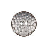Italian Silver Iron Geometric 2-Hole Metal Saucer Button - 36L/23mm