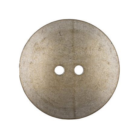 Italian Silver Brass Geometric 2-Hole Metal Saucer Button - 44L/28mm