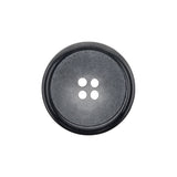 Matte Dove Gray and Shiny Midnight Narrow Rimmed 4-Hole Plastic Button - 36L/23mm