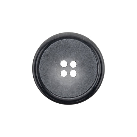 Matte Dove Gray and Shiny Midnight Narrow Rimmed 4-Hole Plastic Button - 36L/23mm