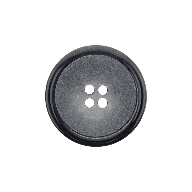 Matte Dove Gray and Shiny Midnight Narrow Rimmed 4-Hole Plastic Button - 36L/23mm