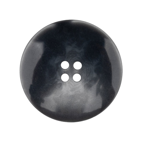 Matte Dove Gray and Shiny Midnight Narrow Rimmed 4-Hole Plastic Button - 44L/28mm