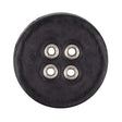 Italian Raven and Shiny Silver Metal 4-Hole Leather Button - 52L/33mm