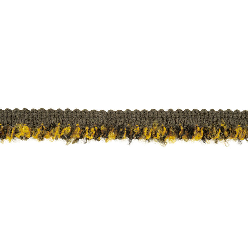 Wren, Black, and Mustard Boucle Looped Fringe Trim - 0.625"