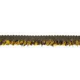 Wren, Black, and Mustard Boucle Looped Fringe Trim - 0.625"