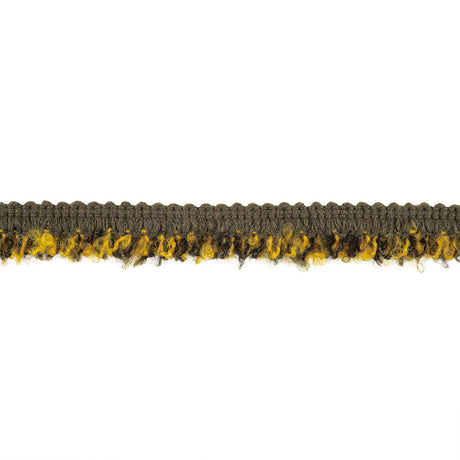 Wren, Black, and Mustard Boucle Looped Fringe Trim - 0.625"