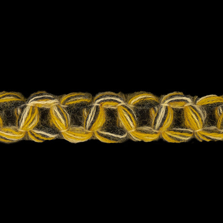 Forest, Yellow and Light Gray Circle Chains Trim - 0.75"