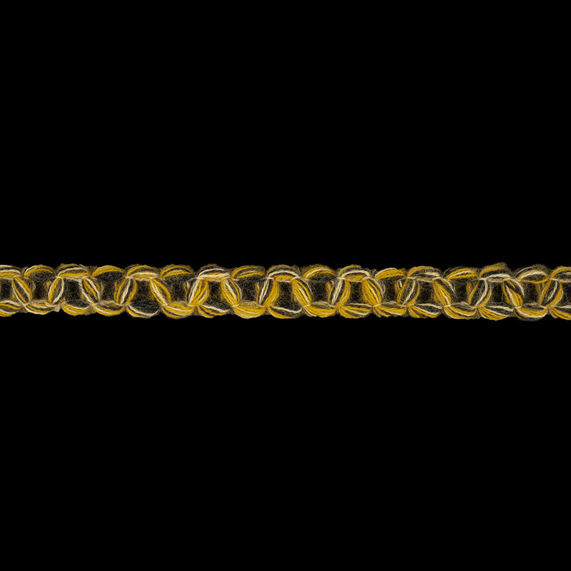 Forest, Yellow and Light Gray Circle Chains Trim - 0.75"
