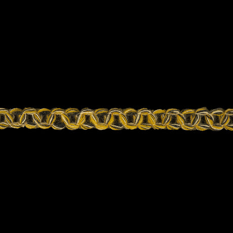 Forest, Yellow and Light Gray Circle Chains Trim - 0.75"