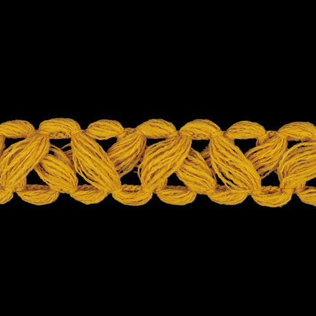 Golden Yellow Criss-Cross Braided Trim - 0.75"