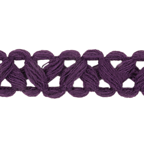Deep Purple Criss-Cross Braided Trim - 0.75"