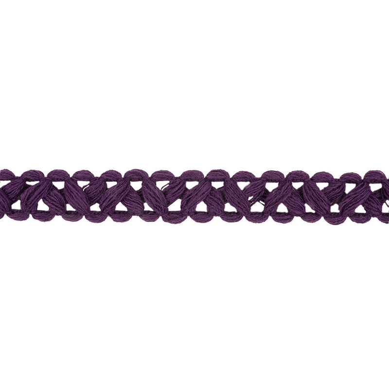 Deep Purple Criss-Cross Braided Trim - 0.75"