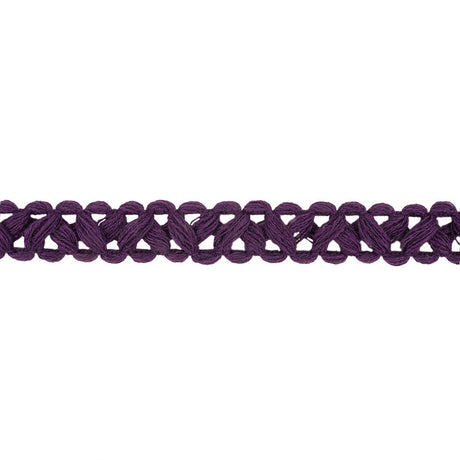 Deep Purple Criss-Cross Braided Trim - 0.75"