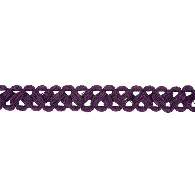 Deep Purple Criss-Cross Braided Trim - 0.75"
