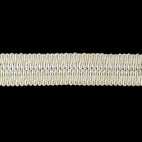 Luminous White Asparagus Zig Zags Braided Foldover Trim - 0.75"