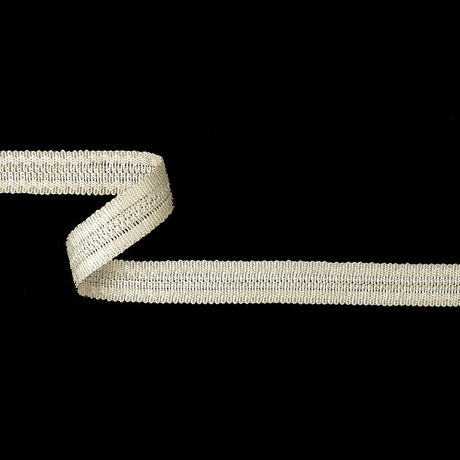 Luminous White Asparagus Zig Zags Braided Foldover Trim - 0.75"