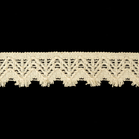 Natural Geometric Crochet Braided Trim - 0.875"