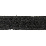 Black Fuzzy Wool Blend Foldover Trim - 1"