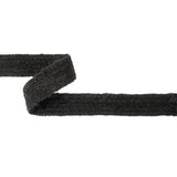 Black Fuzzy Wool Blend Foldover Trim - 1"