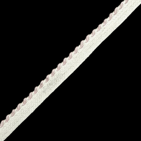 Ice Pink and White Twisted Cord with Lip - 0.375"