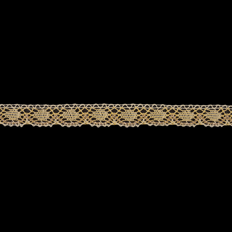 Yellow and Afterglow Iridescent Bobbin Lace Trim - 0.875"