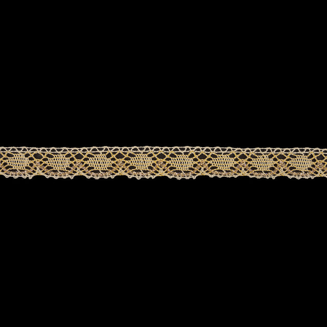 Yellow and Afterglow Iridescent Bobbin Lace Trim - 0.875"