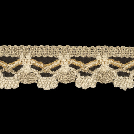 Gray, Beige and White Crochet Lace Trim - 1.25"