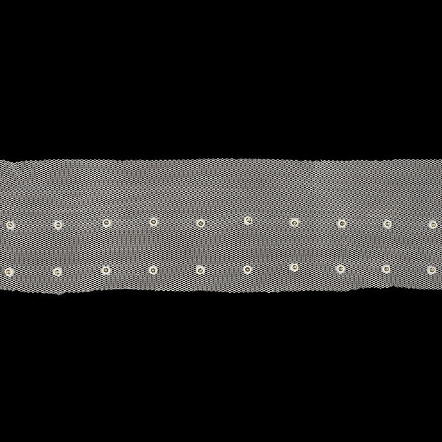 Silver Rhinestones on White Mesh Trimming - 2.75"