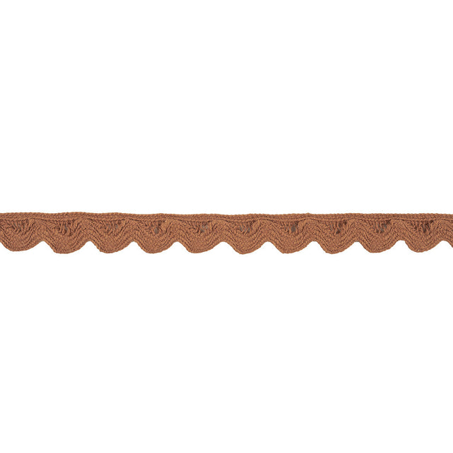 Cocoa Brown Cotton Ric Rac Trim with Straight Border - 0.5"