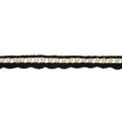 Black and Silver-Lined Beaded Cotton Crochet Lace - 0.75"
