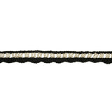 Black and Silver-Lined Beaded Cotton Crochet Lace - 0.75"