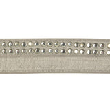 Silver Bejeweled Foldover Elastic Trim - 0.75"