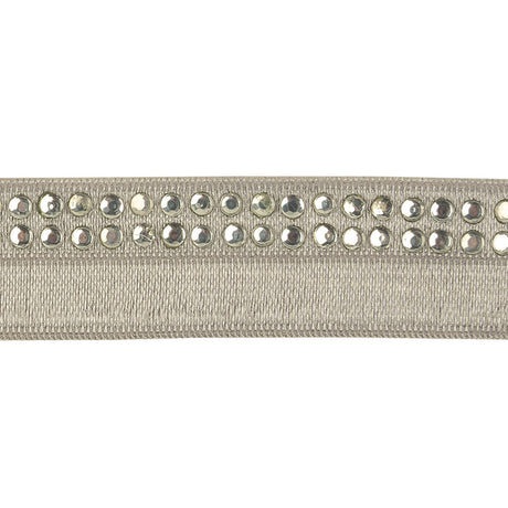 Silver Bejeweled Foldover Elastic Trim - 0.75"