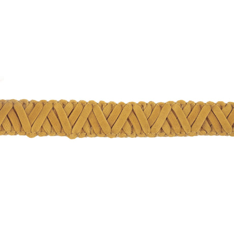 Tan Zig Zags Braided Faux Suede Trim - 0.625"
