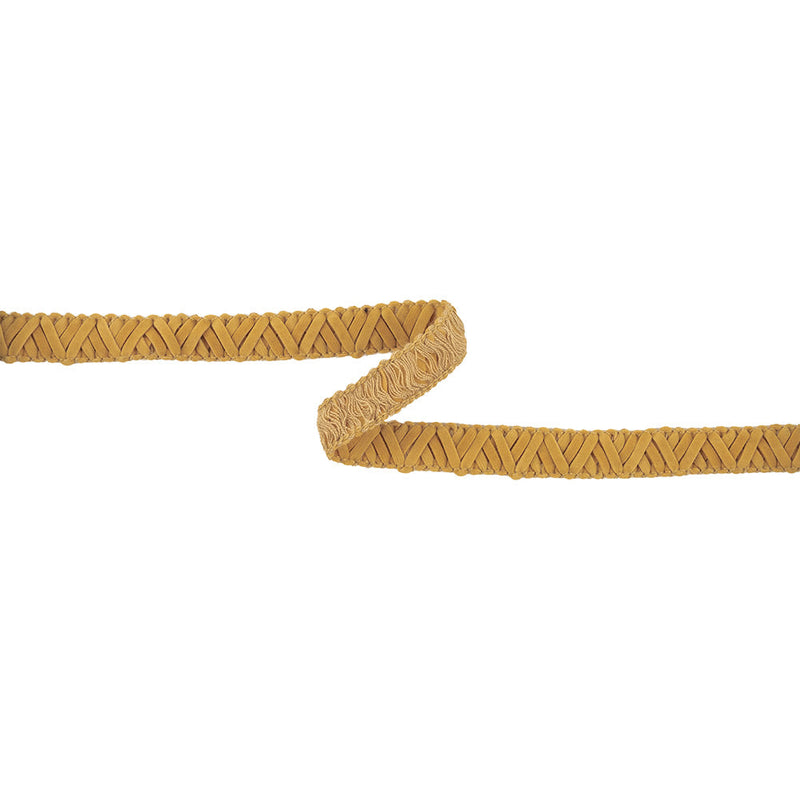 Tan Zig Zags Braided Faux Suede Trim - 0.625"