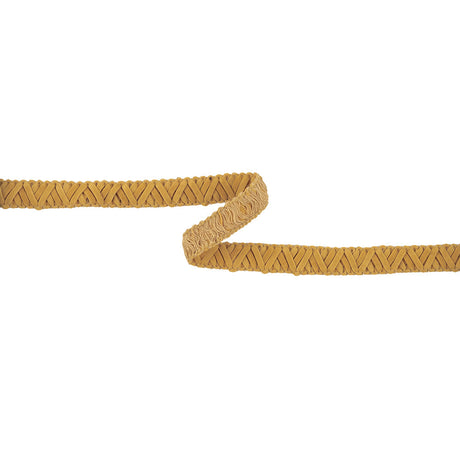 Tan Zig Zags Braided Faux Suede Trim - 0.625"