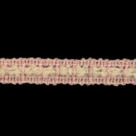 Pink and Cream Wool Crocheted Trim - 0.375"