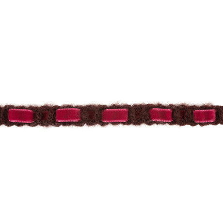 Wine Red Crocheted Trim with Magenta Velvet Ribbon Core - 0.625"
