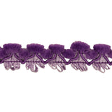 Purple Faux Fur and Picot Trios Cord Braided Trim - 0.875"