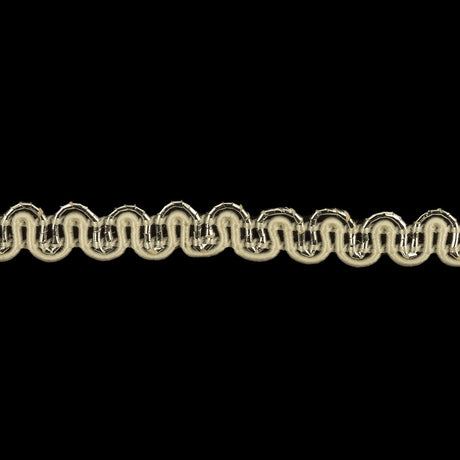Icicle and Metallic Silver Waves Gimp Braided Trim - 0.25"