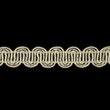 Iridescent Sugar Swizzle and Metallic Silver Waves Gimp Braided Trim - 0.375"