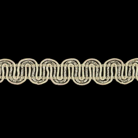 Iridescent Sugar Swizzle and Metallic Silver Waves Gimp Braided Trim - 0.375"