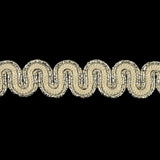 Sugar Swizzle and Metallic Silver Waves Gimp Braided Trim - 0.5"
