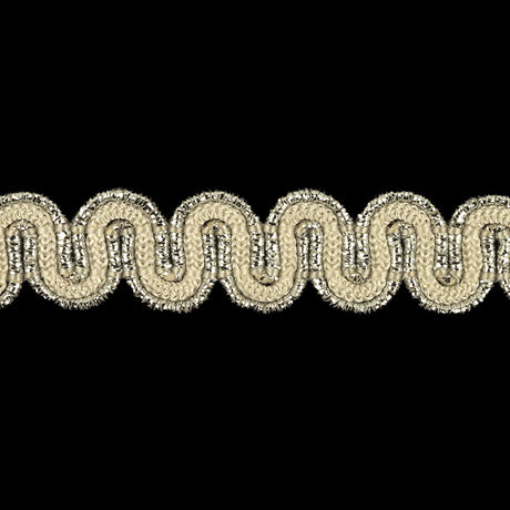 Sugar Swizzle and Metallic Silver Waves Gimp Braided Trim - 0.5"